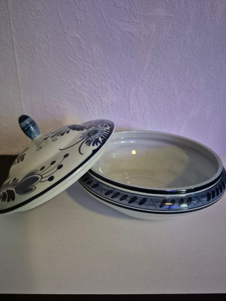 Delfts Blauw Schaaltje met Deksel - Handgeschilderd, Ophalen