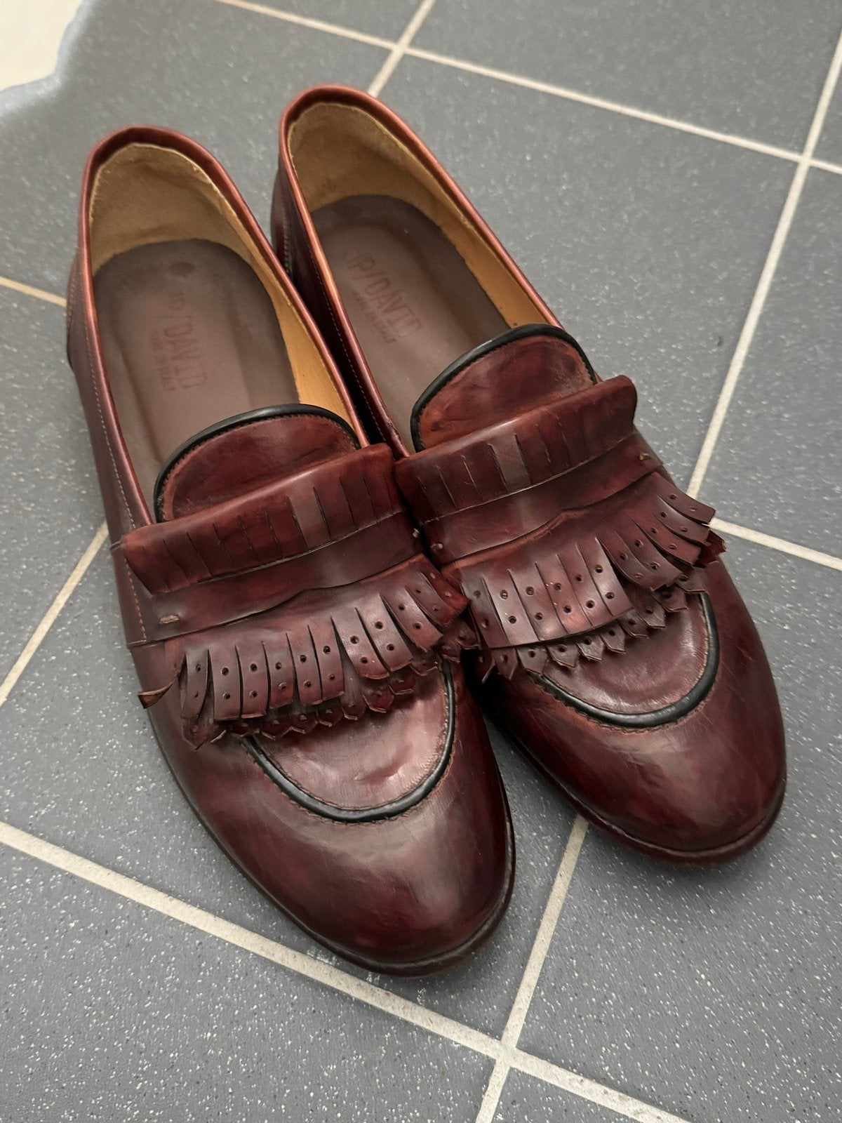 JP David handgemaakte Italiaanse loafers maat 42, Ophalen of Verzenden, Gedragen, Bruin, Loafers
