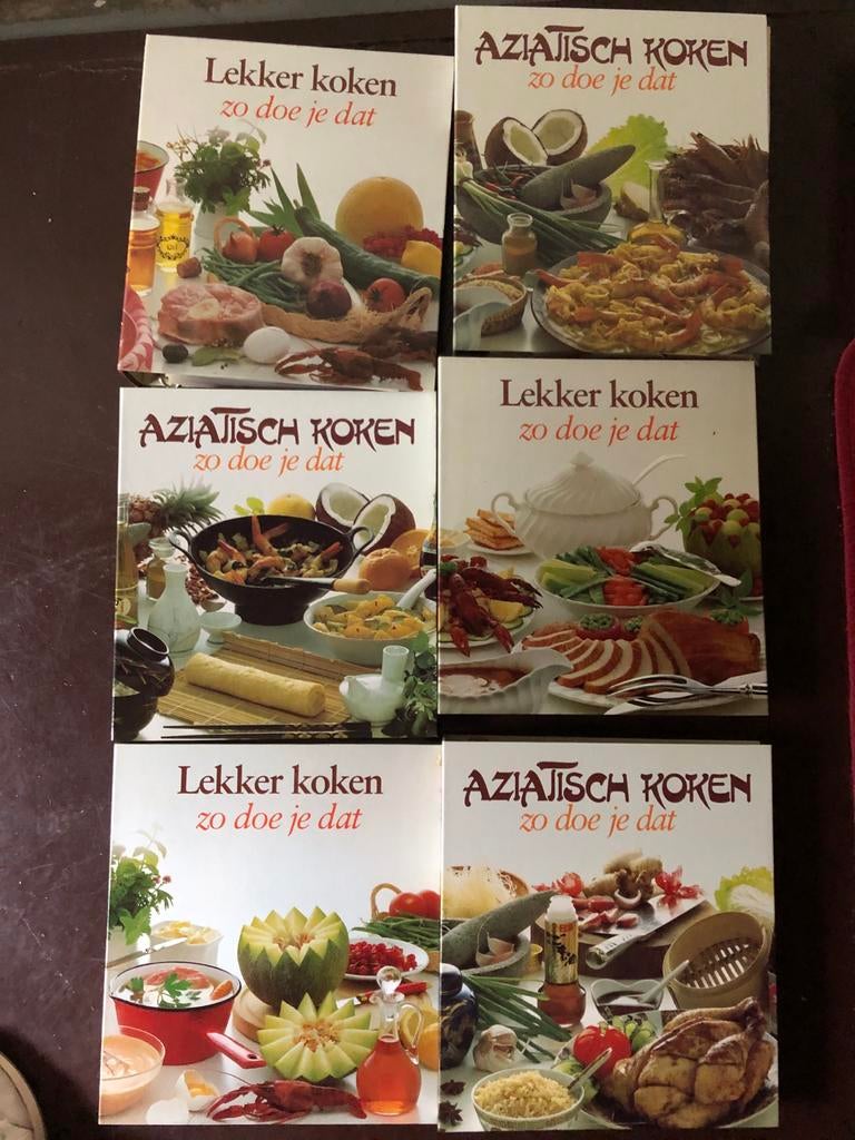 6 kookmappen: Lekker Koken & Aziatisch Koken, Boeken, Kookboeken, Ophalen of Verzenden, Zo goed als nieuw, Azië en Oosters, Hoofdgerechten