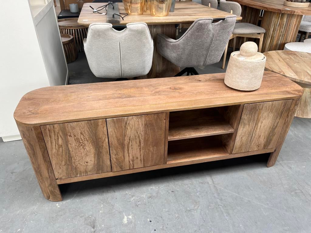 Magazijn leegverkoop tv meubel NIEUW mangohout massief actie, Hout, Nieuw, Ophalen of Verzenden, Info@wkhome.nl