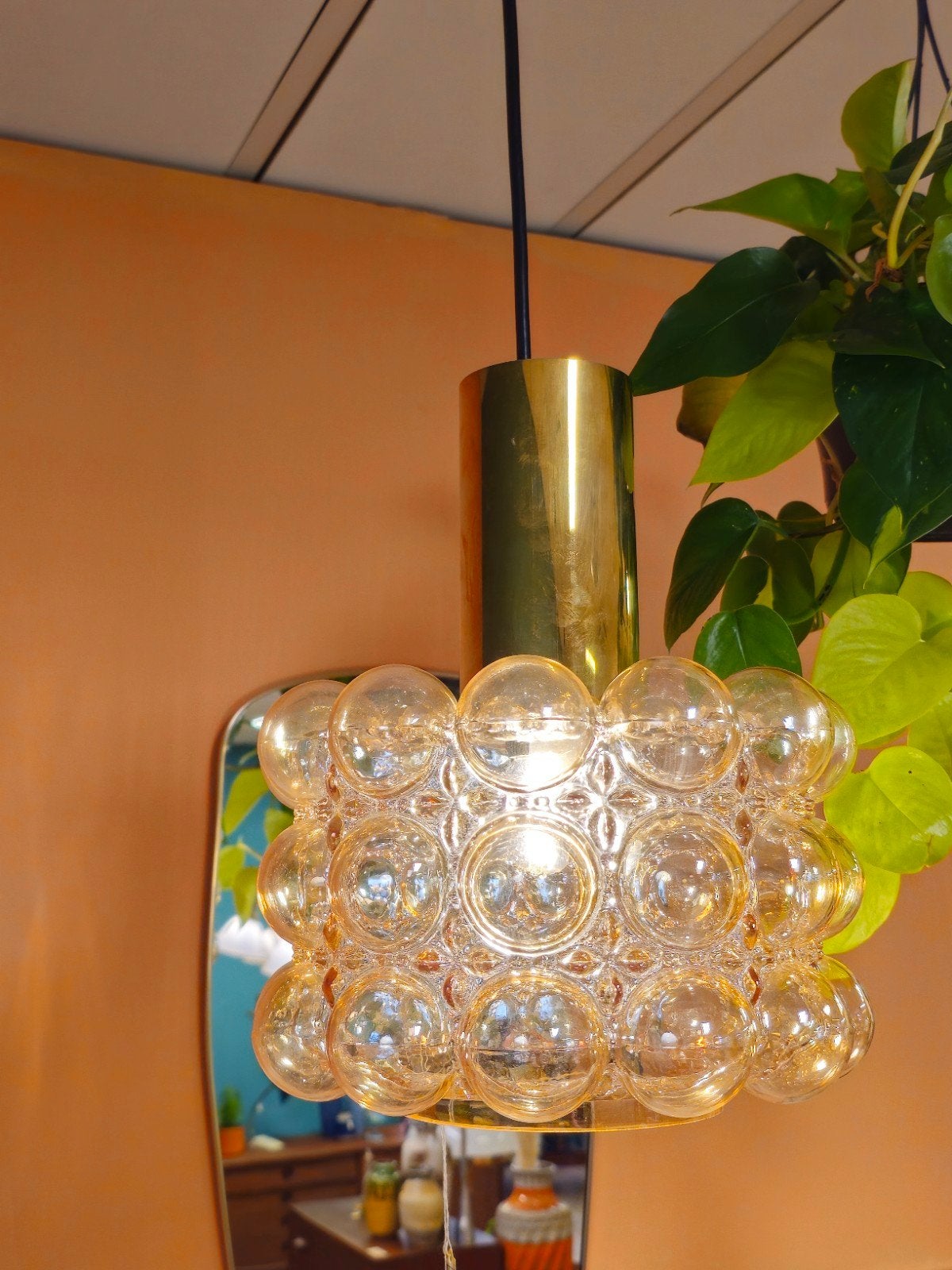 Vintage Helena Tynell Hanglamp Plafondlamp Lamp, Ophalen of Verzenden, Glas, Nvt, Nvt
