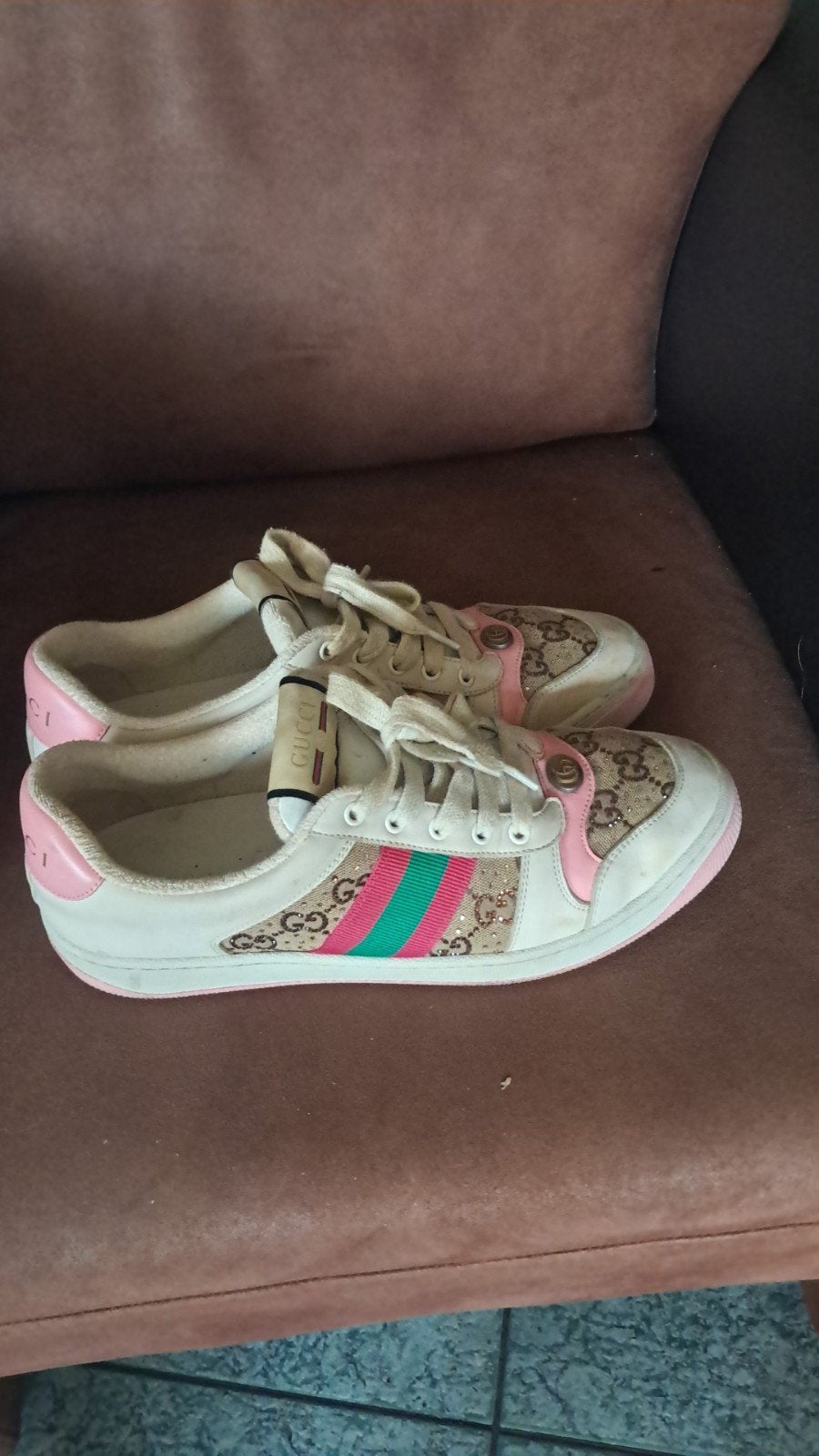 Gucci sneakers maat 42 (valt als ruime 41), Wit, Ophalen of Verzenden, Gedragen, Gucci