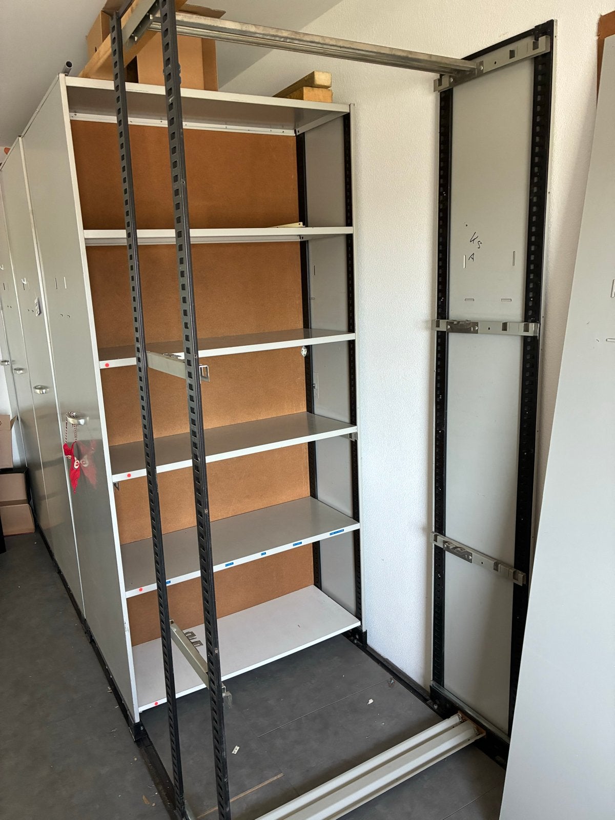 Verrijdbare archiefstelling / rolarchiefkast, Huis en Inrichting, Ophalen, Gebruikt, 75 cm of meer, 200 cm of meer