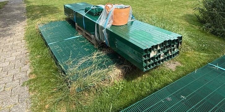 XXL EXTRA Zware Groen Dubbelstaafmat Hekwerk, Tuin en Terras, Ophalen, Gebruikt, IJzer, Dubbelstaafmat hekwerk