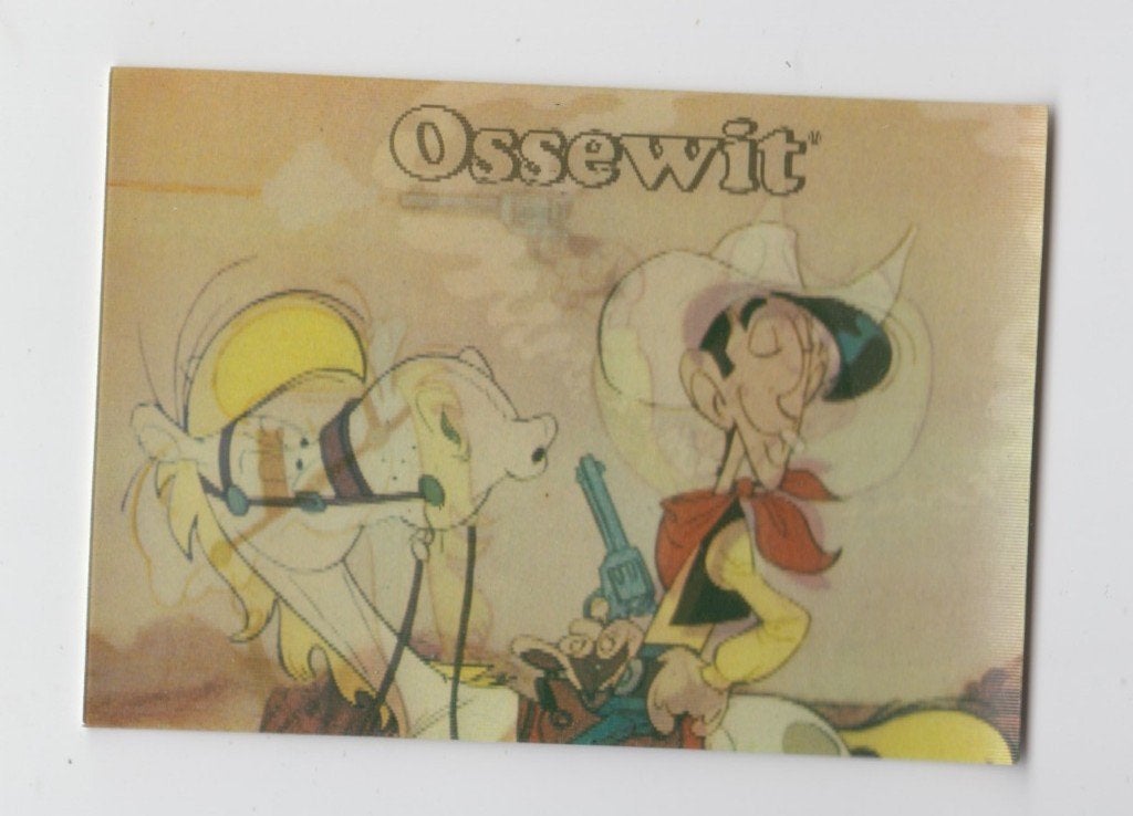 003 Lucky Luke Zeldzame 3-D Hologram Ossewit Formaat 11X8, Verzenden, 1960 tot 1980, Ongelopen, Sterren en Beroemdheden