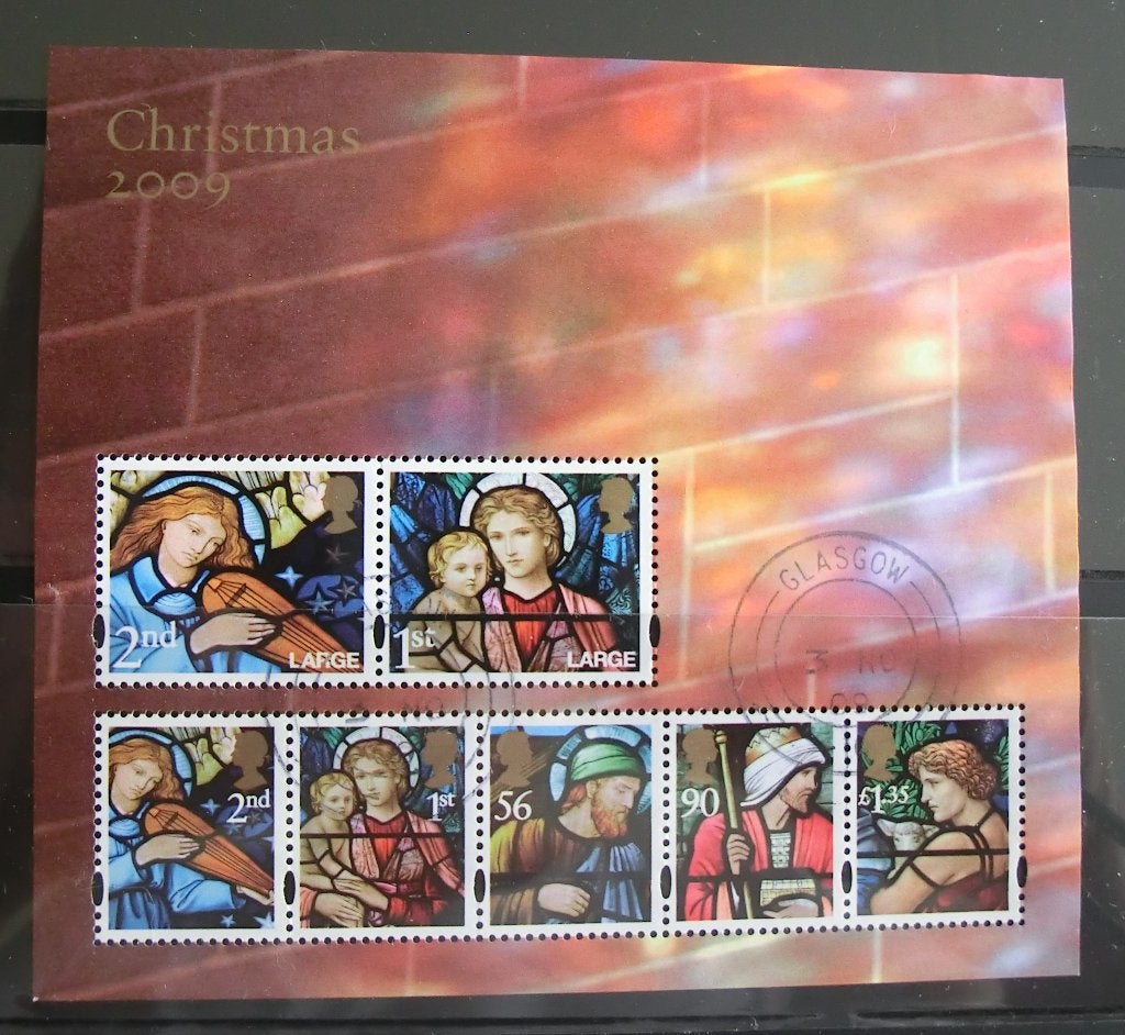 Kerst, blok gest, Ophalen of Verzenden, Gestempeld
