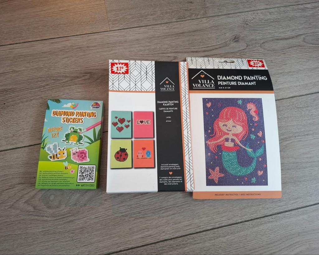 3 setjes diamond painting - nieuw, Hobby en Vrije tijd, Knutselen, Nieuw, Meerkleurig, Ophalen of Verzenden, Knutselwerk