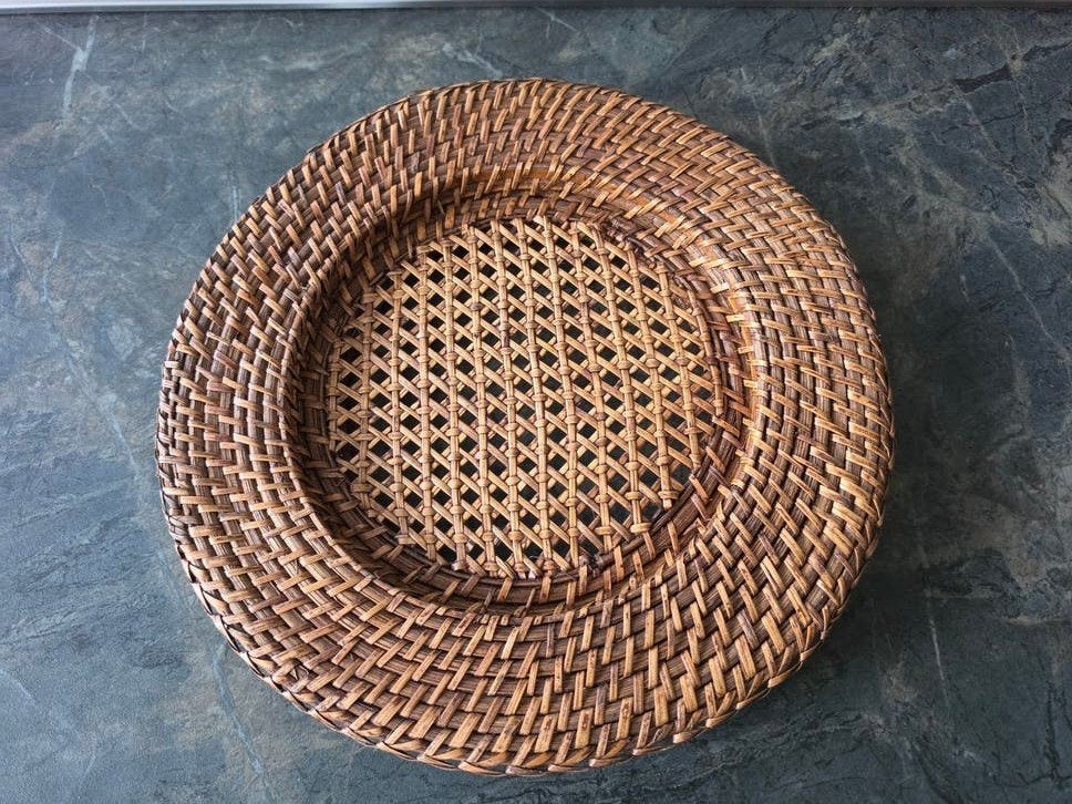 Set van 8 rotan onderborden / placemats 31.5 cm, Schaal, Rond, Ophalen of Verzenden, Zo goed als nieuw
