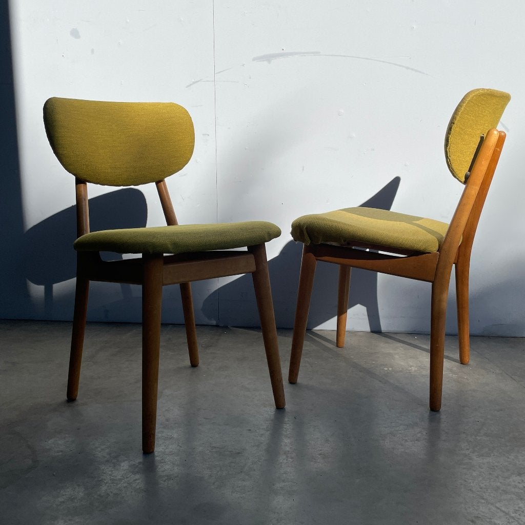 🟡2x Pastoe SB11 berken eettafelstoel, Cees Braakman 1960s, Huis en Inrichting, Stoelen, Gebruikt, Twee, Overige kleuren, Vintage modern