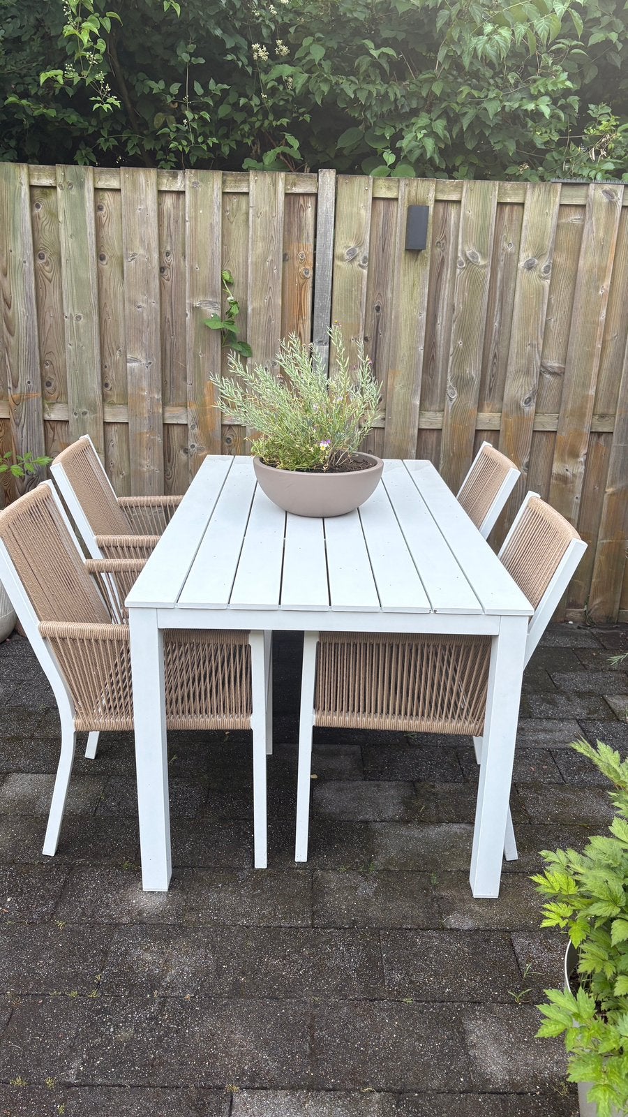 Kees Smit manifesto rivoli tuinset 5 stoelen 1 jaar oud, Tuin en Terras, Tuinsets en Loungesets, Ophalen, Zo goed als nieuw, Aluminium