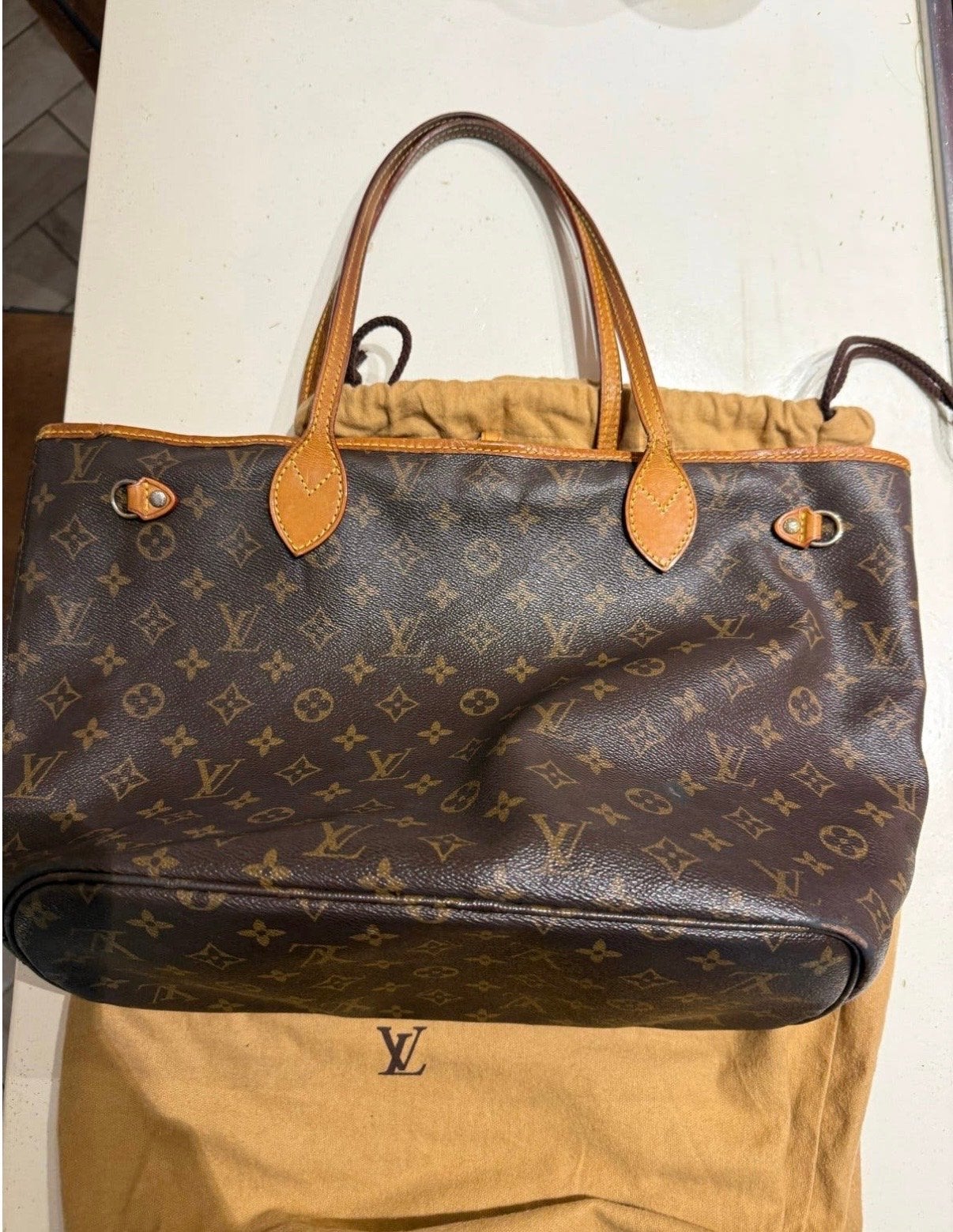 Louis Vuitton Neverfull MM Monogram Canvas, Sieraden, Tassen en Uiterlijk, Ophalen of Verzenden, Gebruikt, Bruin, Shopper