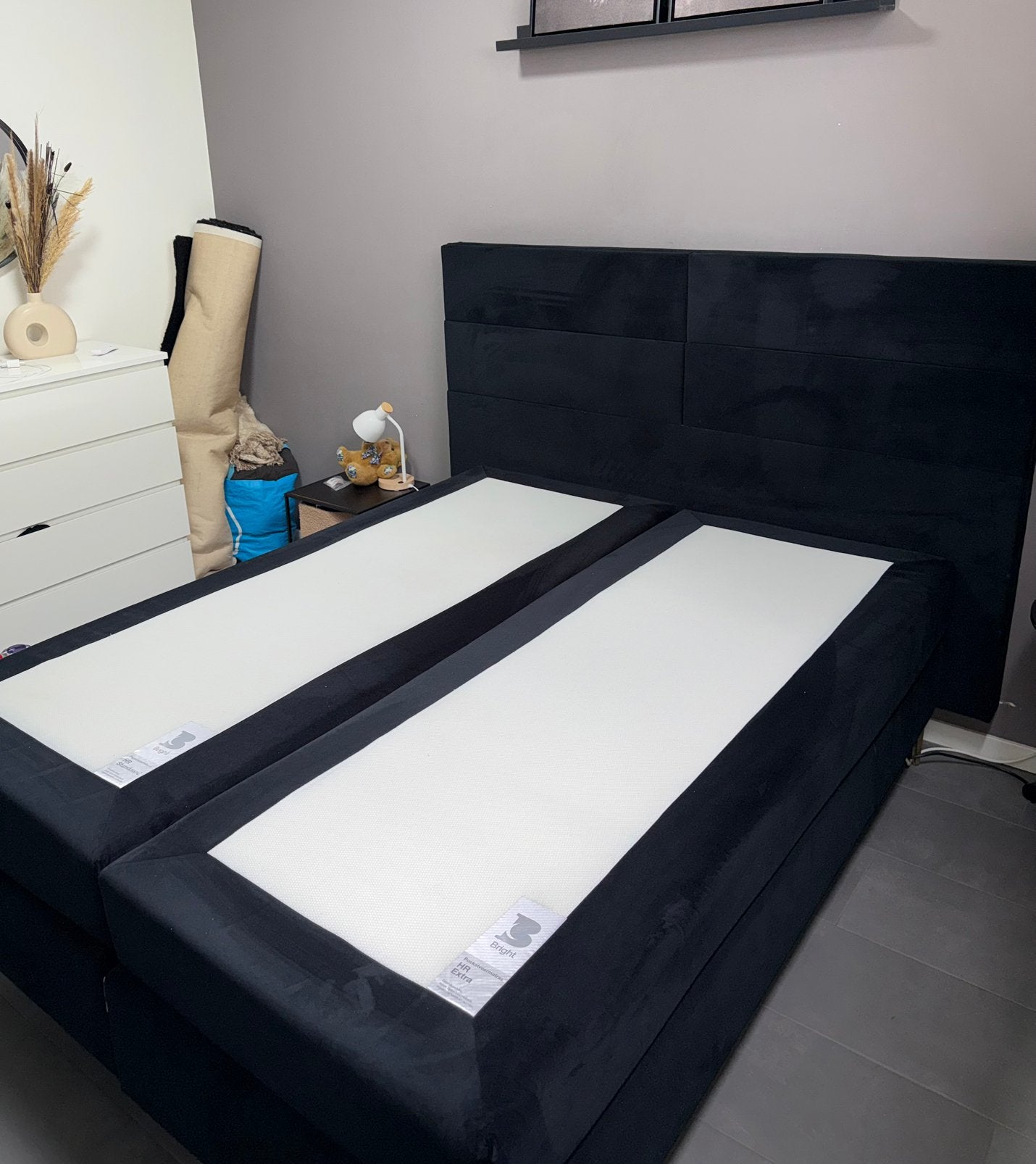 BOXSPRING BETERBED 1,60 X 2,00 IN UITSTEKENDE STAAT, Ophalen, Gebruikt, Zwart, Tweepersoons