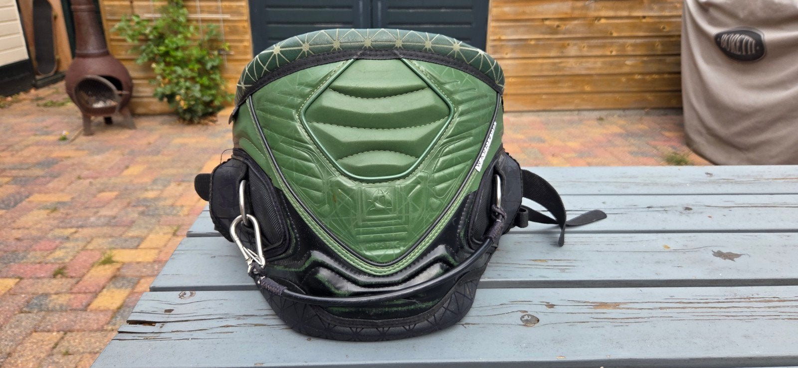 Mystic Warrior M Flex kitesurftrapeze maat S – groen/zwart, Watersport en Boten, Kitesurfen, Ophalen, Trapeze, Geen board, Zo goed als nieuw