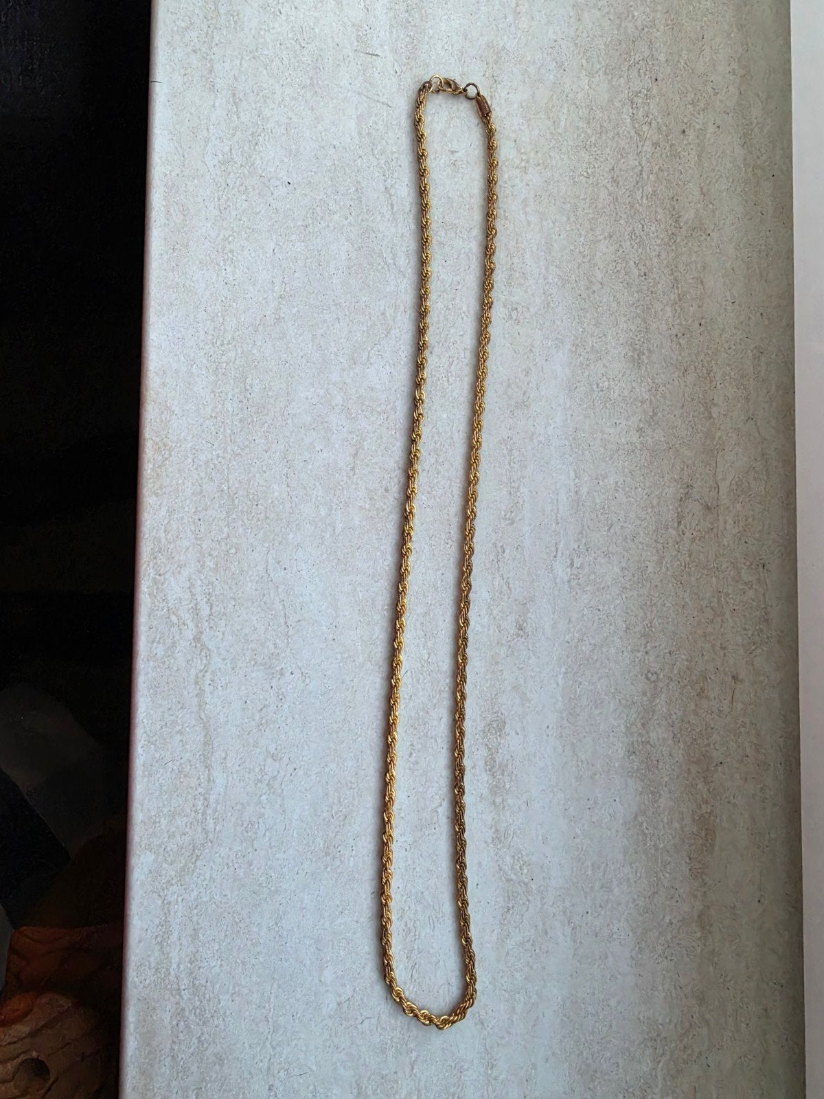 18K Goldplated ketting 70cm goud, Ophalen of Verzenden, Gebruikt, Goud, Goud
