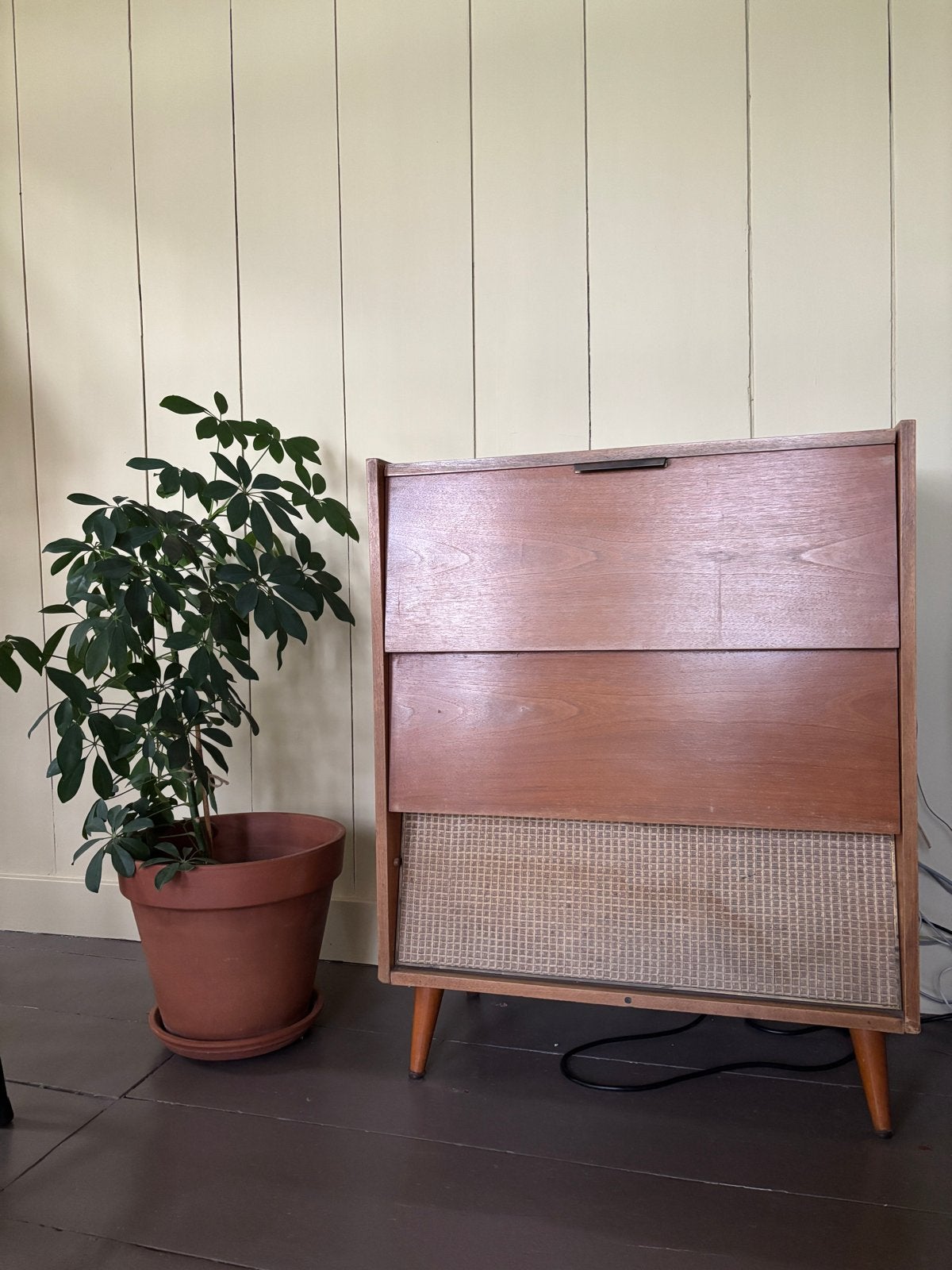 Vintage Siemens platenspeler met radio - Jaren '60, Ophalen, Niet werkend, Platenspeler