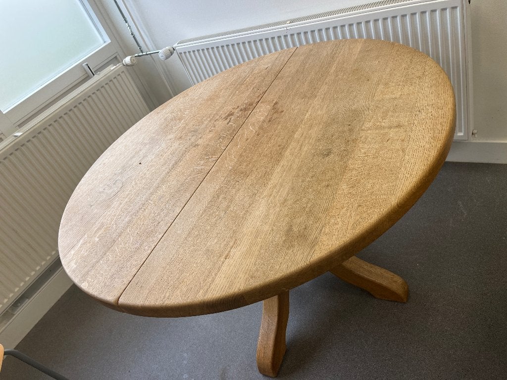 GRATIS! Grenen houten tafel, Huis en Inrichting, Tafels | Eettafels, Ophalen, Gebruikt, Rond, 50 tot 100 cm