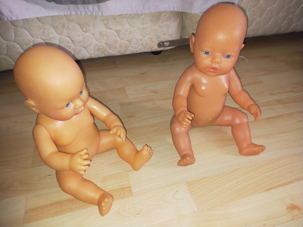Poppen 2 x 39 cm + 42 cm, Ophalen of Verzenden, Zo goed als nieuw, Babypop