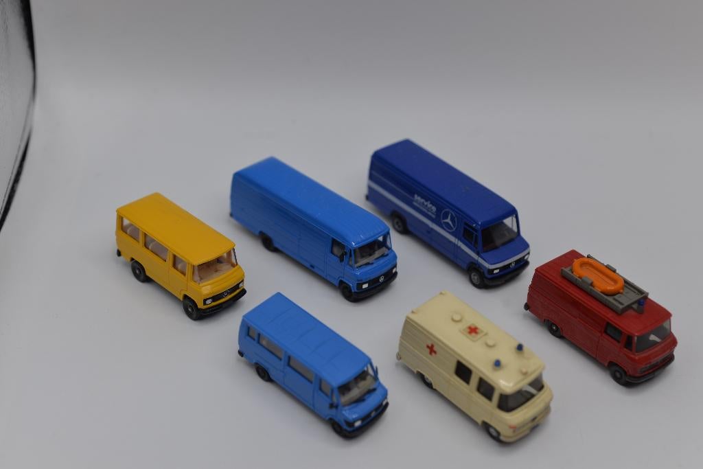 Setje diverse Mercedes Benz busjes Herpa, Wiking, Bertran, Gebruikt, -, Herpa, -