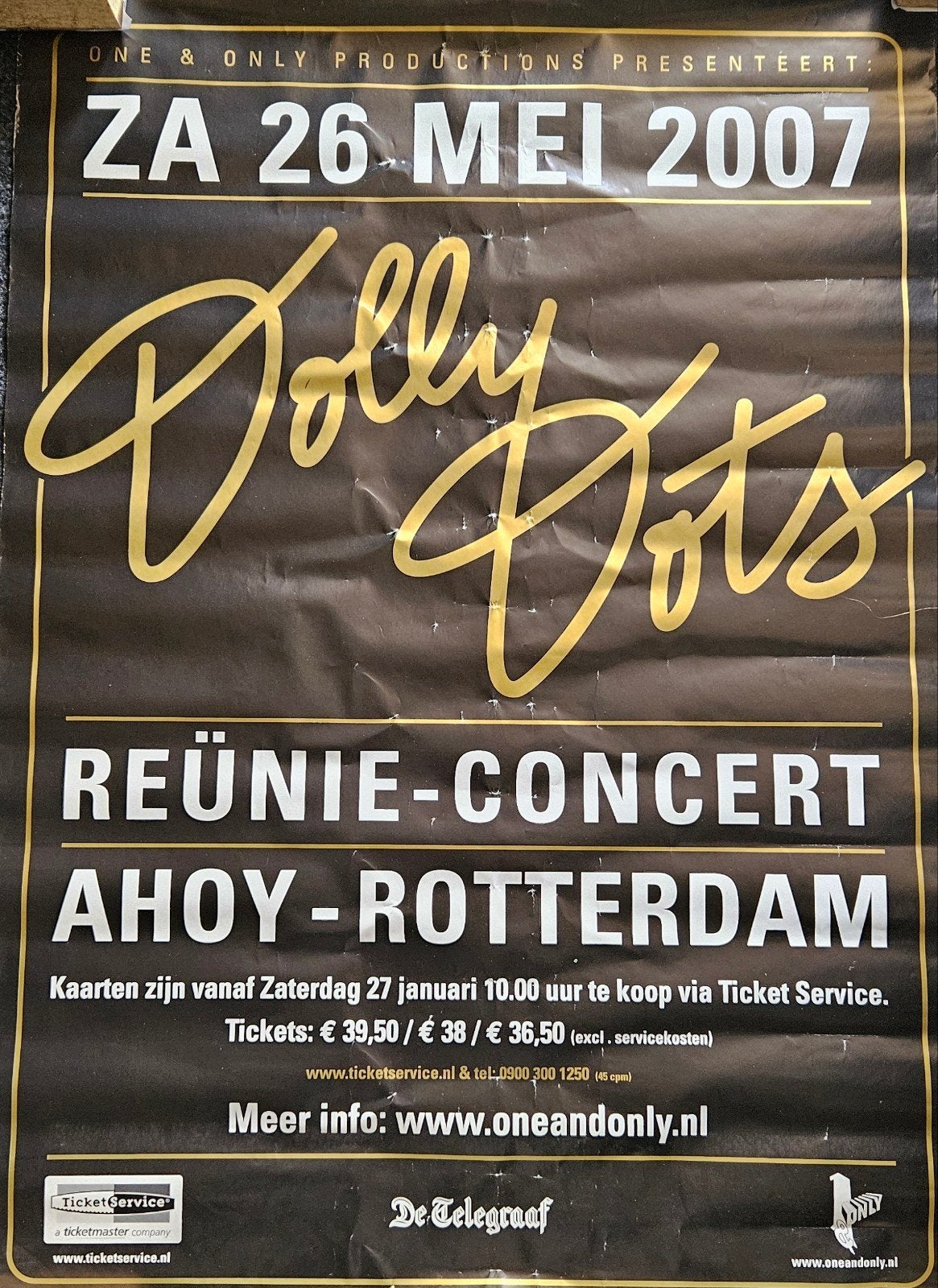 Dolly Dots  poster reünie concert, Verzamelen, Ophalen of Verzenden, Gebruikt, Poster, Artwork of Schilderij