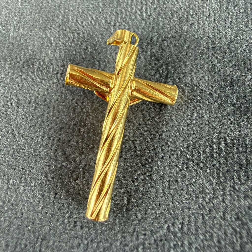 Gouden Hanger | 18k | 5,73g | kruis corpus | 3,6cm | 417215, Gebruikt, Ophalen of Verzenden, Kruis of Symbool, Goud