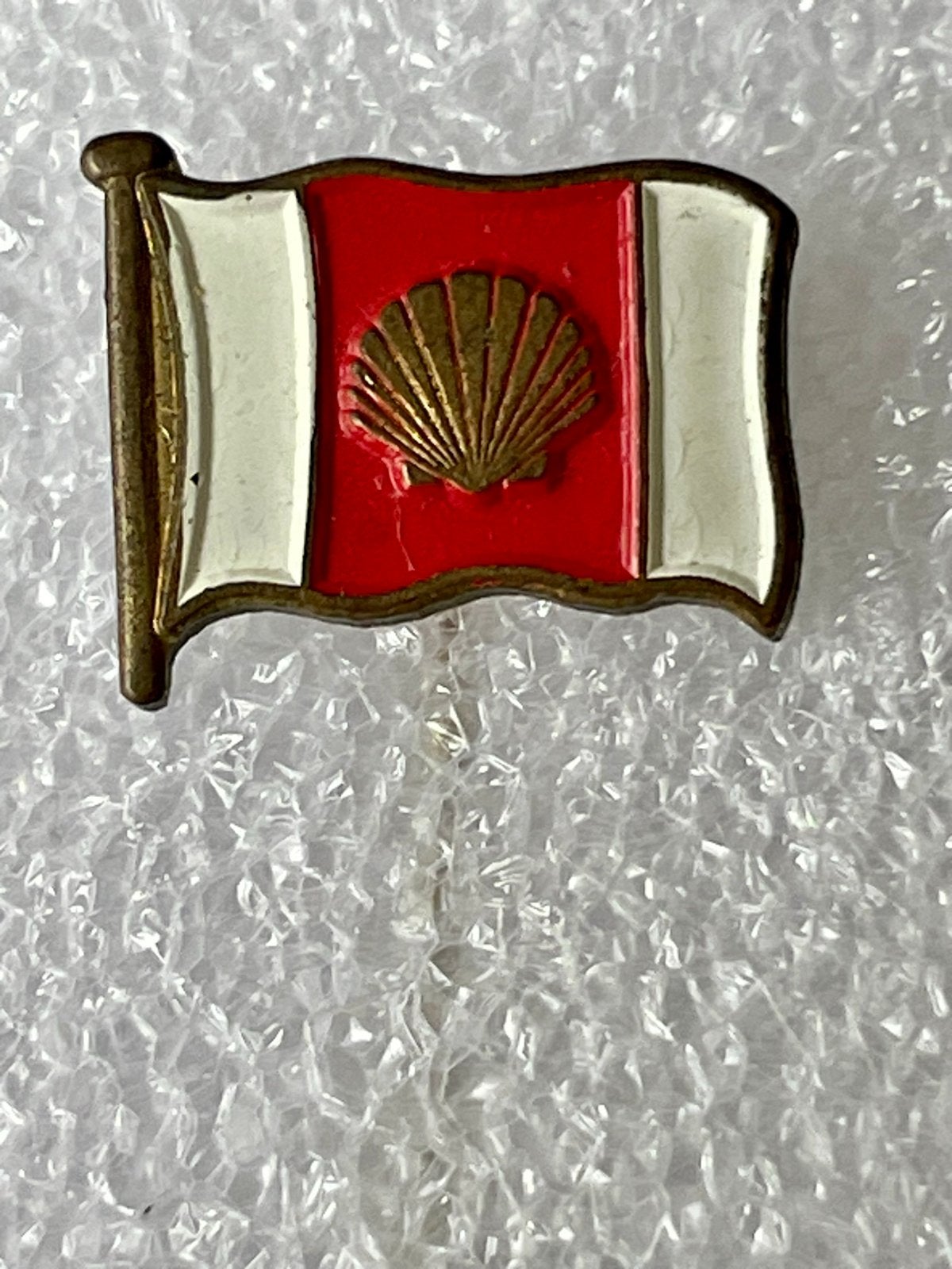 Vintage Shell Emaille Reclamespeldje - Rederijvlag, Verzenden, Gebruikt