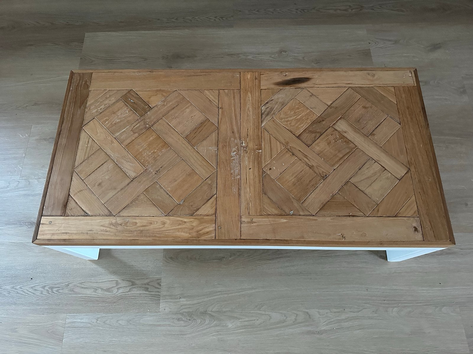 Salontafel met visgraatmotief, Ophalen, Gebruikt, 100 tot 150 cm, 50 tot 100 cm