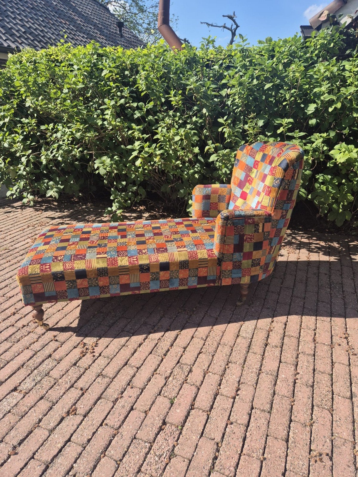 Set van 2 lederen fauteuils en 2 chaise longues, Ophalen, Gebruikt, Overige maten, 75 tot 100 cm