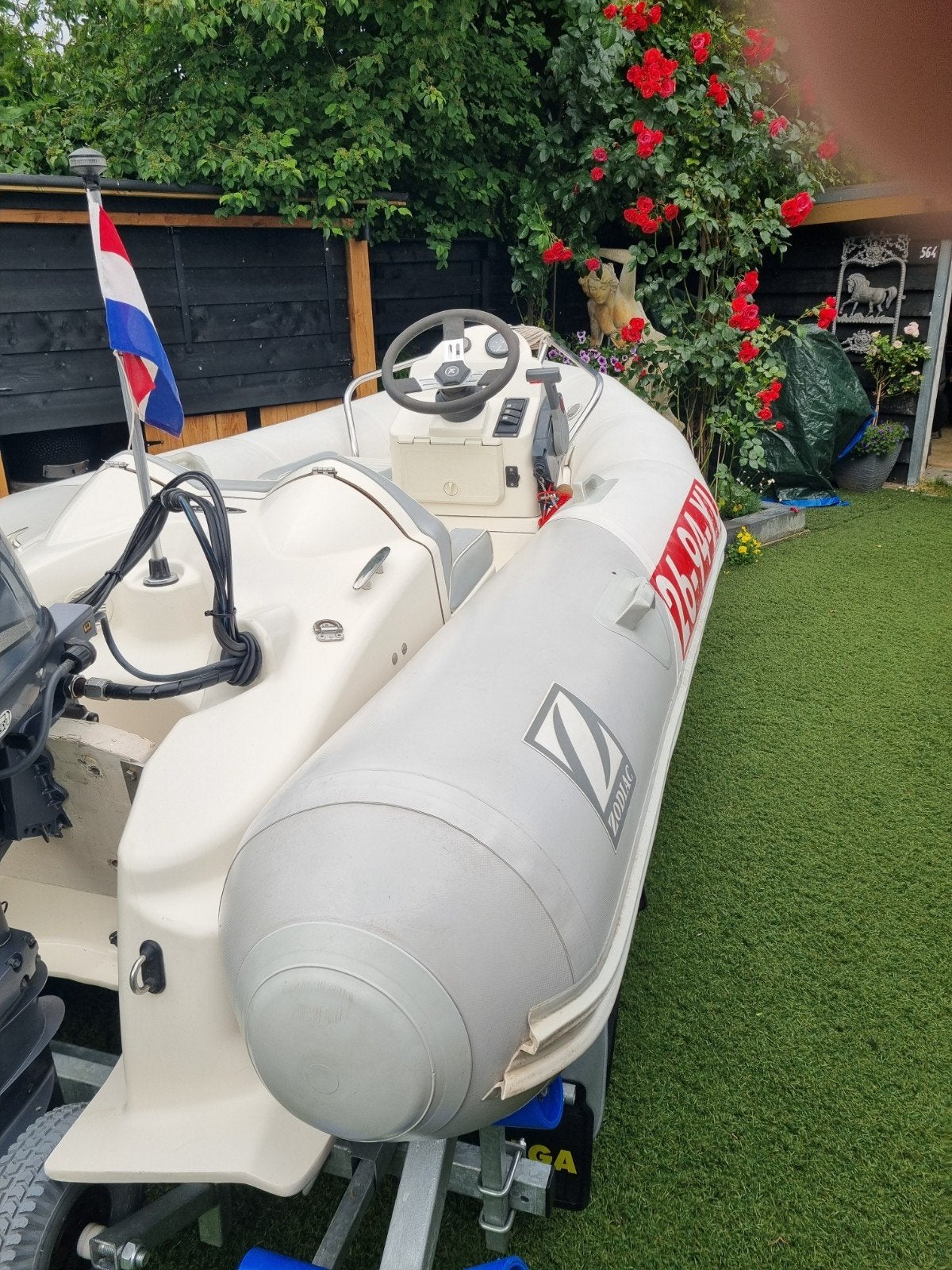Zodiac Medline 500 met Yamaha 15pk en Pega boottrailer, Watersport en Boten, Rubberboten, Polyester/glasvezel, Ophalen of Verzenden