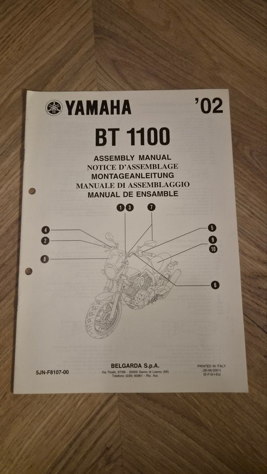 Yamaha BT 1100 '02 Montagehandleiding, Ophalen of Verzenden, Yamaha