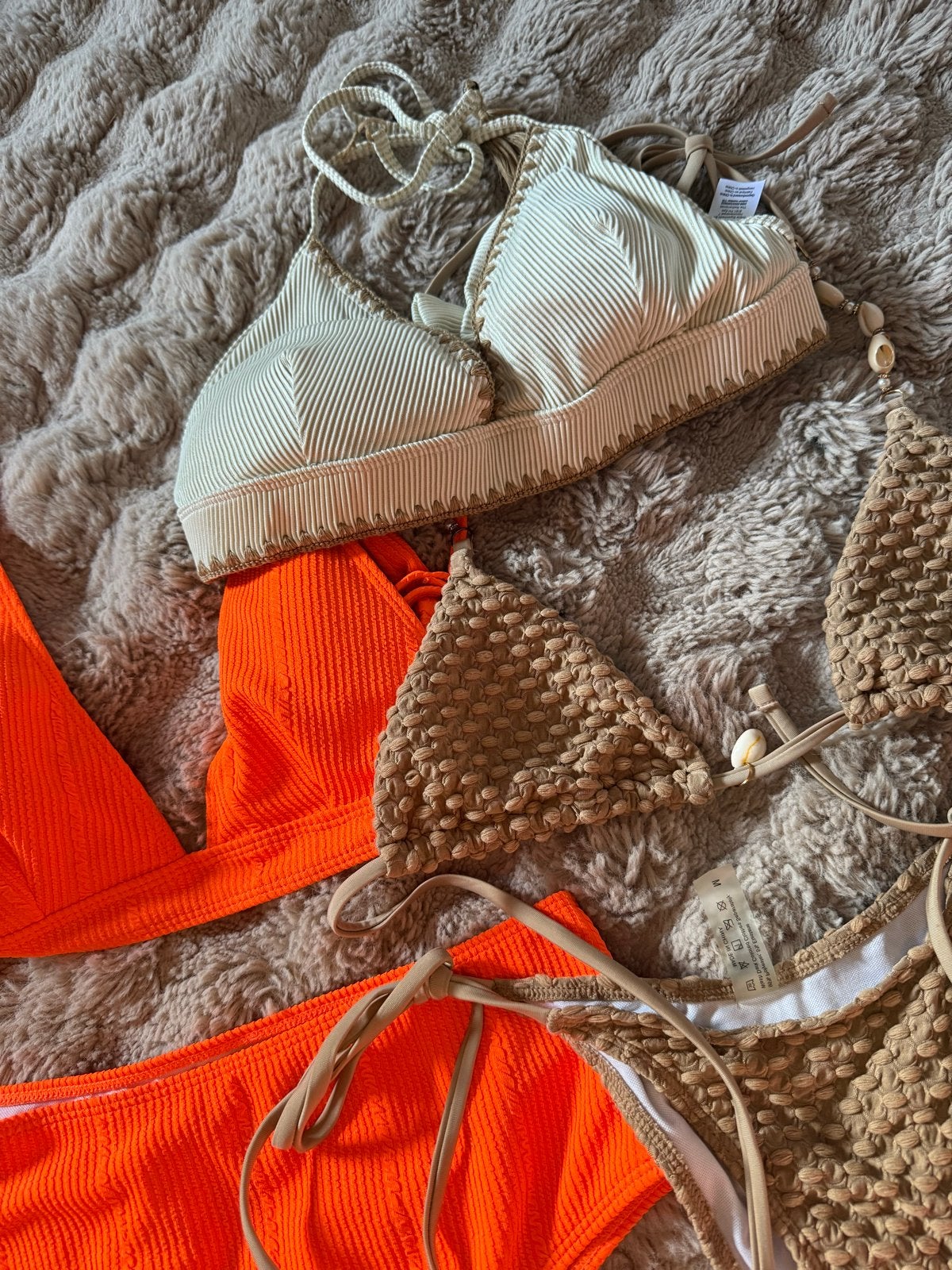 2 Bikini sets + 1 losse top - Oranje, Beige, Bruin, Kleding | Dames, Ophalen of Verzenden, Zo goed als nieuw, Oranje, Bikini
