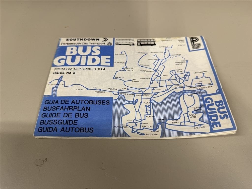 Bus route kaart -1984 Southdown Portsmouth area bus, Ophalen of Verzenden, 1800 tot 2000, Nederland, Landkaart