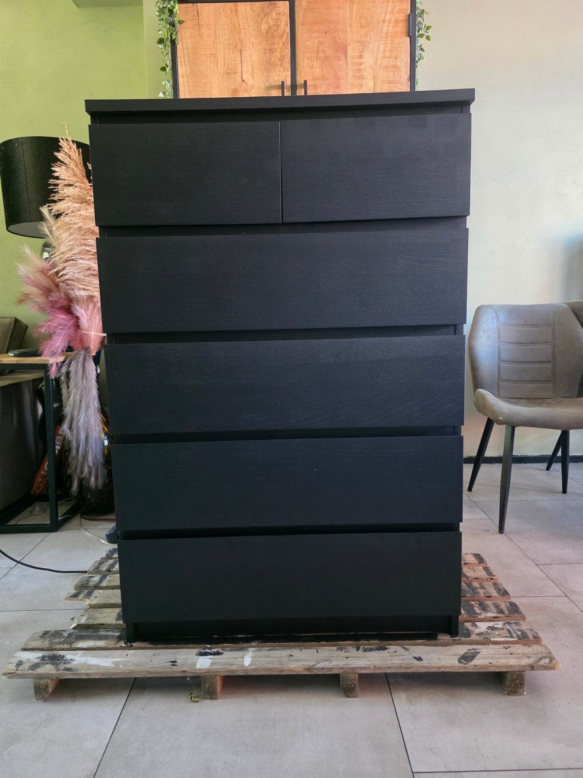 IKEA Malm ladekast met 6 laden - Zwart, Ophalen, 5 laden of meer, 100 tot 150 cm, 50 tot 100 cm