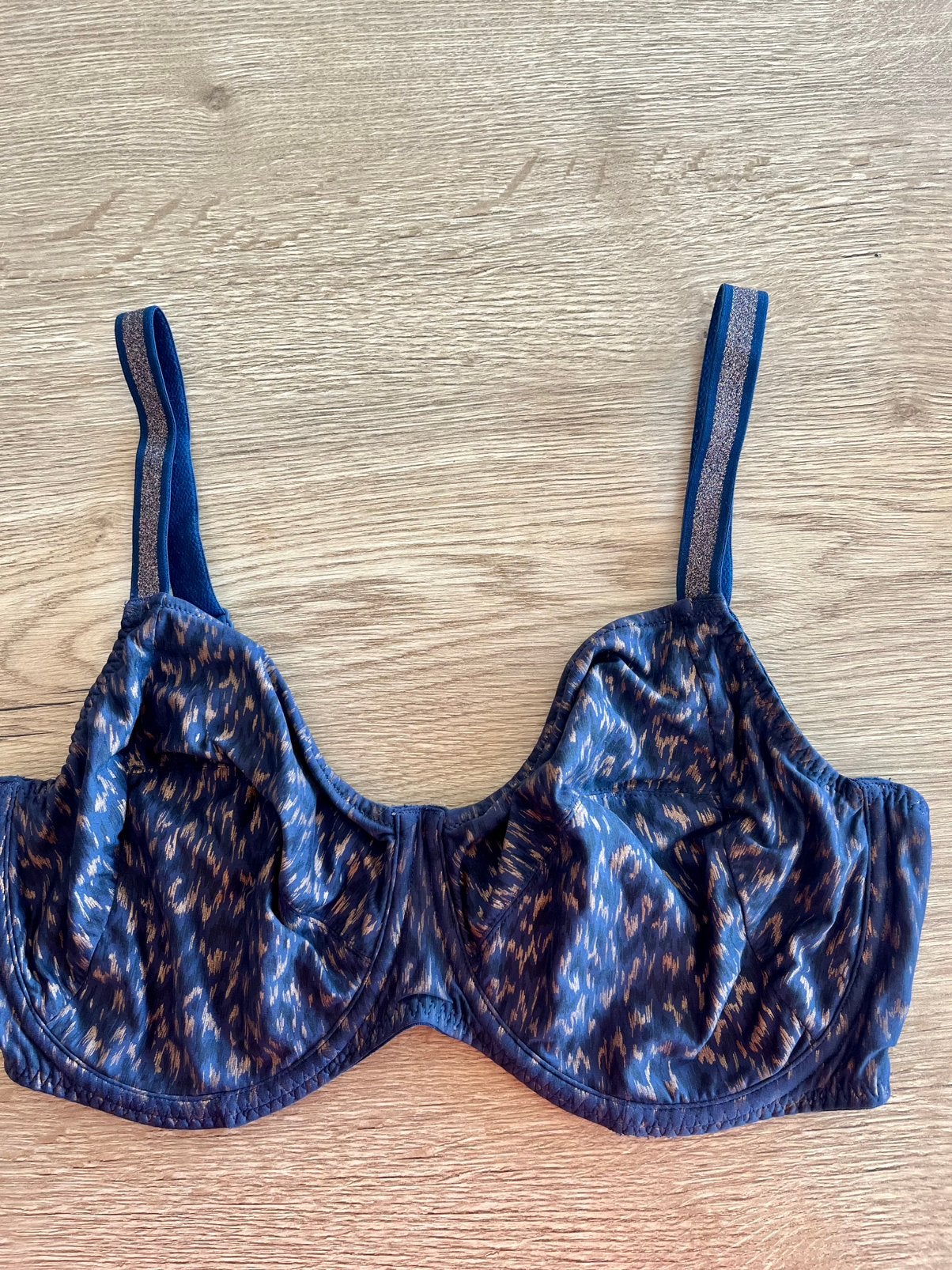 Prima donna twist 80F full cup marine met brons print, BH, Verzenden, Blauw
