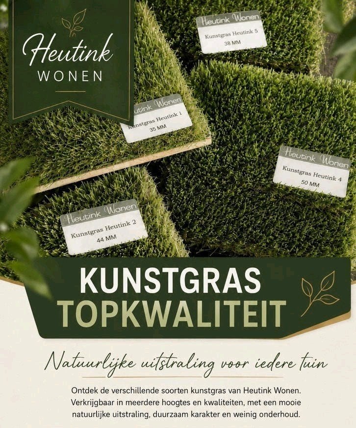 KUNSTGRAS VOOR UW TUIN OPRUIMING HEUTINK GENEMUIDEN 

Hoogwa, Tuin en Terras, Ophalen, Nieuw, 20 m² of meer, Kunstgras