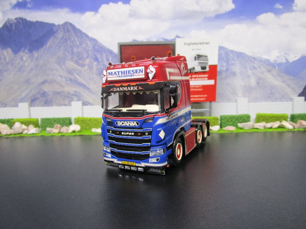 wsi 01-4916 lasse mathiesen scania rhighline cr20h, Hobby en Vrije tijd, Modelauto's | 1:50, Ophalen of Verzenden, Nieuw, Bus of Vrachtwagen