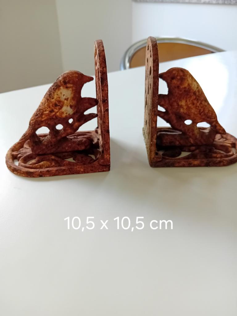 Koppel oude gietijzeren boekensteun, Antiek en Kunst, Curiosa en Brocante, Ophalen of Verzenden