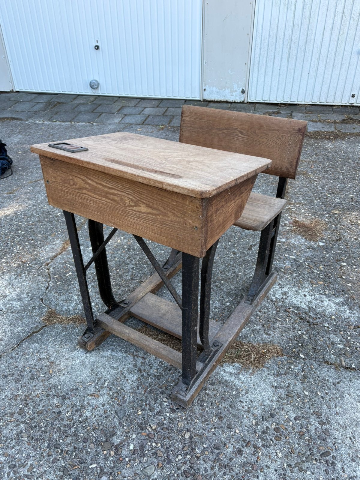 Antieke schoolbank, Ophalen, Zo goed als nieuw, 25 tot 50 cm, Rechthoekig