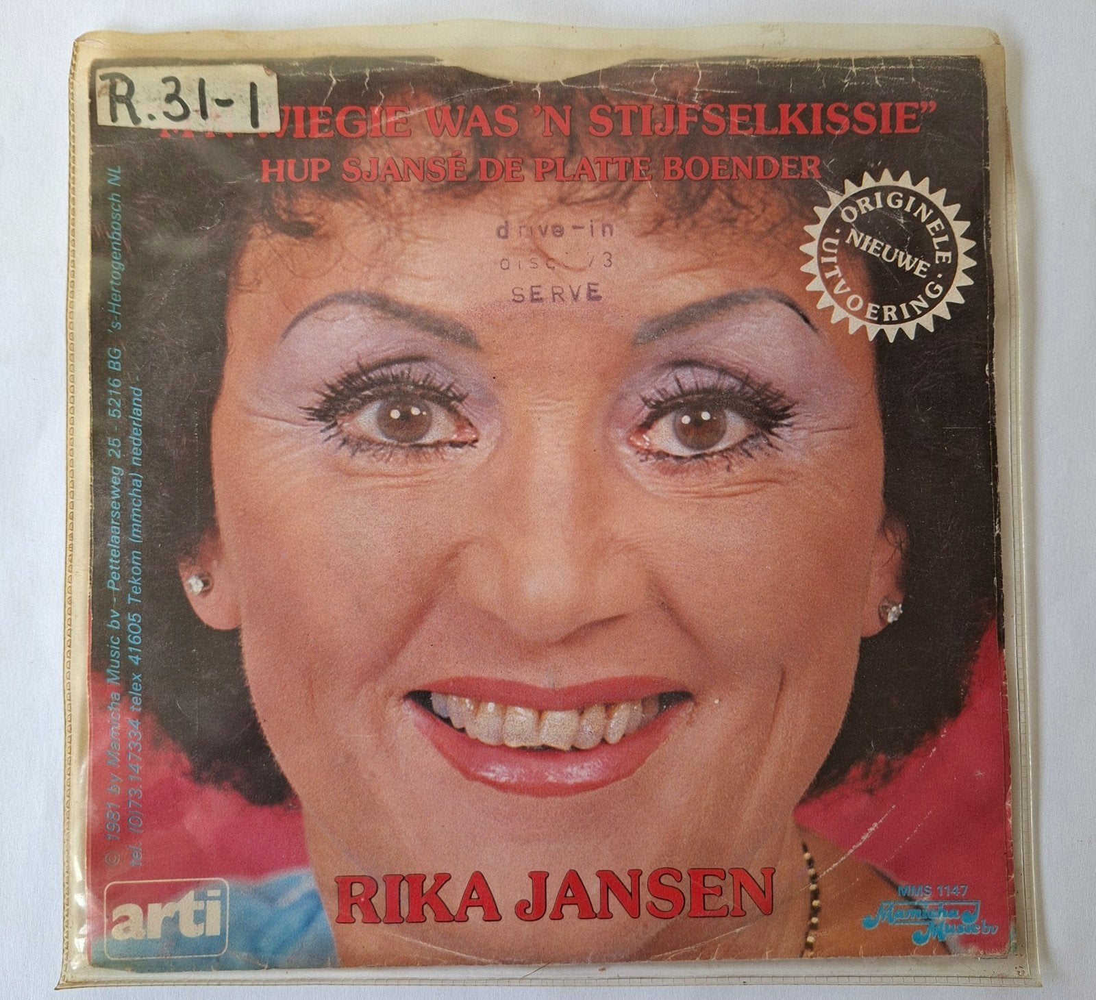 Rika Jansen    M'n wiegie was een stijfselkissie, Ophalen of Verzenden, Gebruikt, 7 inch, Levenslied of Smartlap