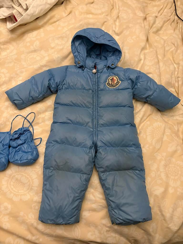 Moncler skipak/sneeuwpak maat 80 met losse voetjes, Ophalen of Verzenden, Gebruikt, Jongetje of Meisje, Pakje