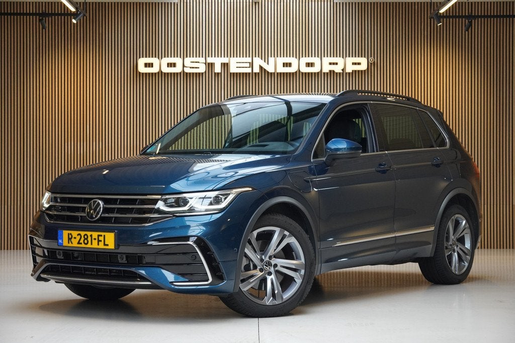 Volkswagen Tiguan 1.4TSI/245pk eHybrid R-Line|2021|Trekhaak|, Auto's, Volkswagen, 4 cilinders, Blauw, Alcantara, Hybride Elektrisch/Benzine