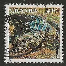 Uganda 14, krokodil voor jdvph, Verzenden, Overige landen, Gestempeld