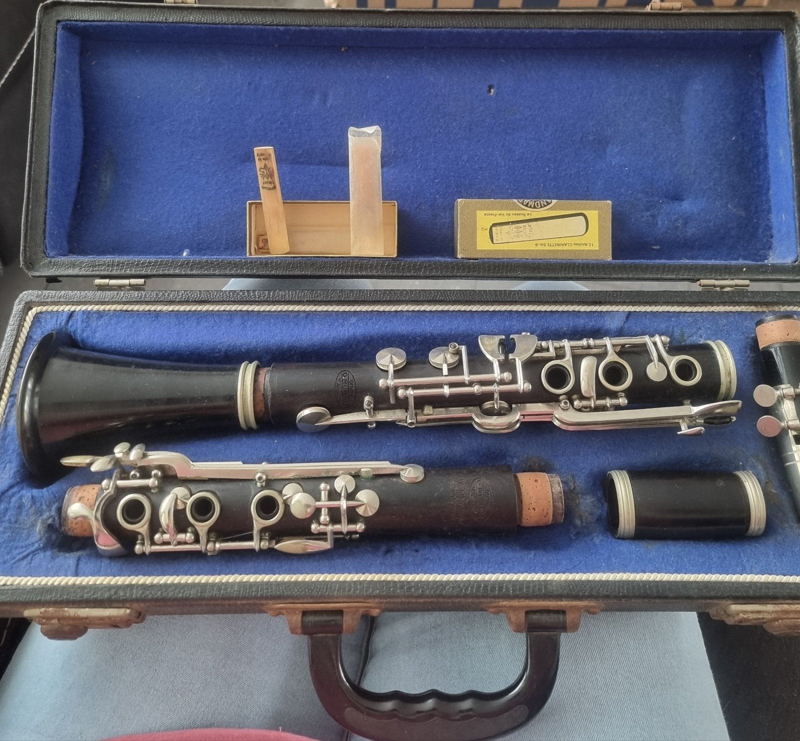 Original G. Rudolf Uebel Klarinet met koffer, Gebruikt, Met koffer, Hout, Ophalen
