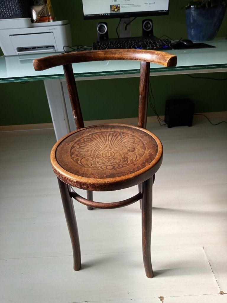Antieke Weense Thonet-stijl stoel reliëfzitting (ca. 1900), Antiek en Kunst, Ophalen of Verzenden