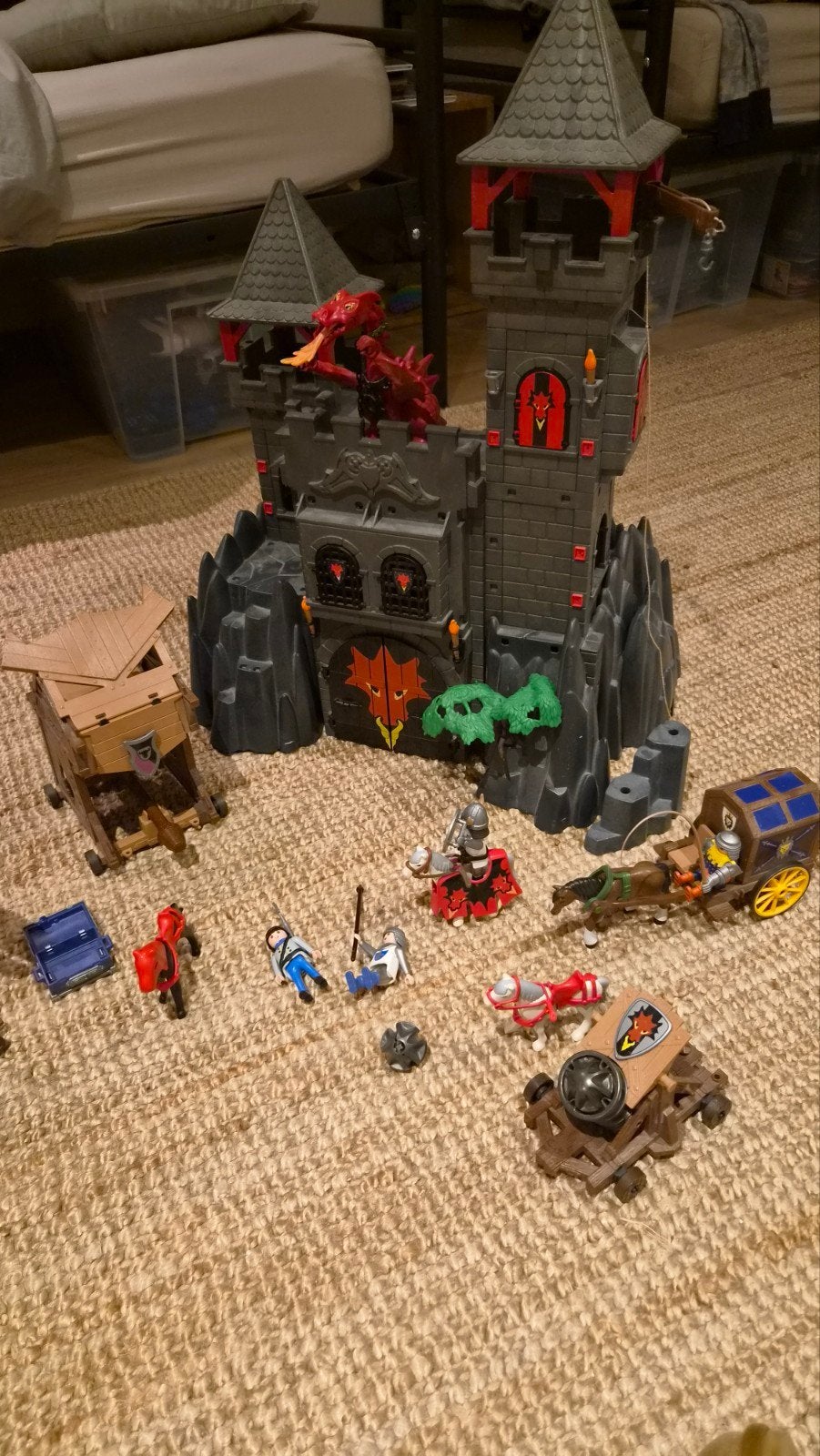 Playmobil kasteel met ridders en draken + accessoires, Ophalen, Gebruikt, Complete set, Kasteel/Fort