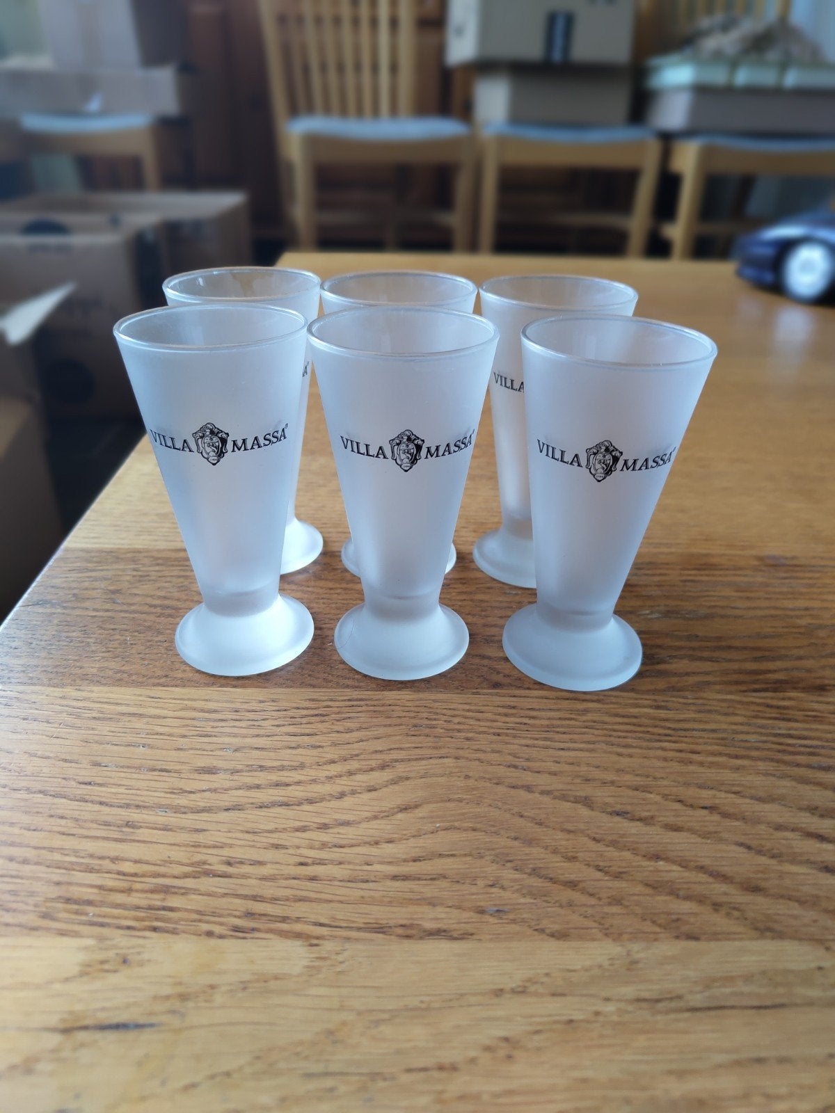 Set van 6 Villa Massa Limoncello glaasjes, Verzamelen, Glas en Borrelglaasjes, Ophalen, Zo goed als nieuw, Borrel- of Shotglas