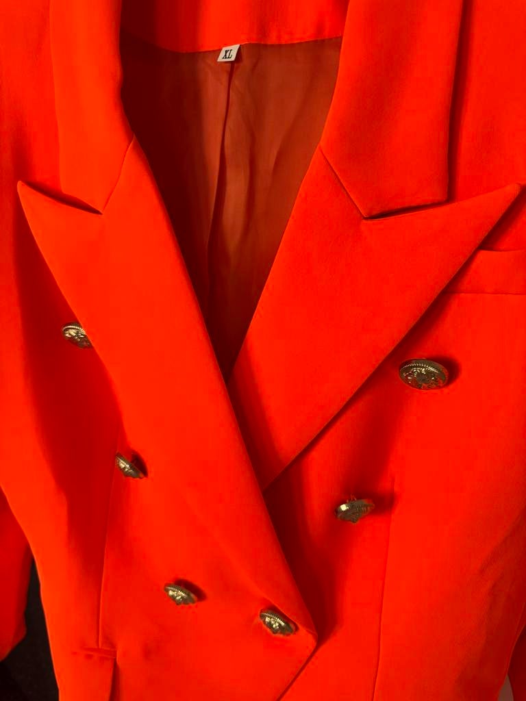 Opvallende Oranje Blazer met Gouden Knopen - Maat XL, Kleding | Heren, Ophalen of Verzenden, Nieuw, Maat 56/58 (XL), Oranje