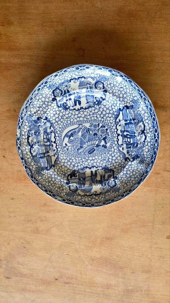 Antiek Engels blauw/wit bord - William Adams 1750, Antiek en Kunst, Antiek | Wandborden en Tegels, Ophalen of Verzenden