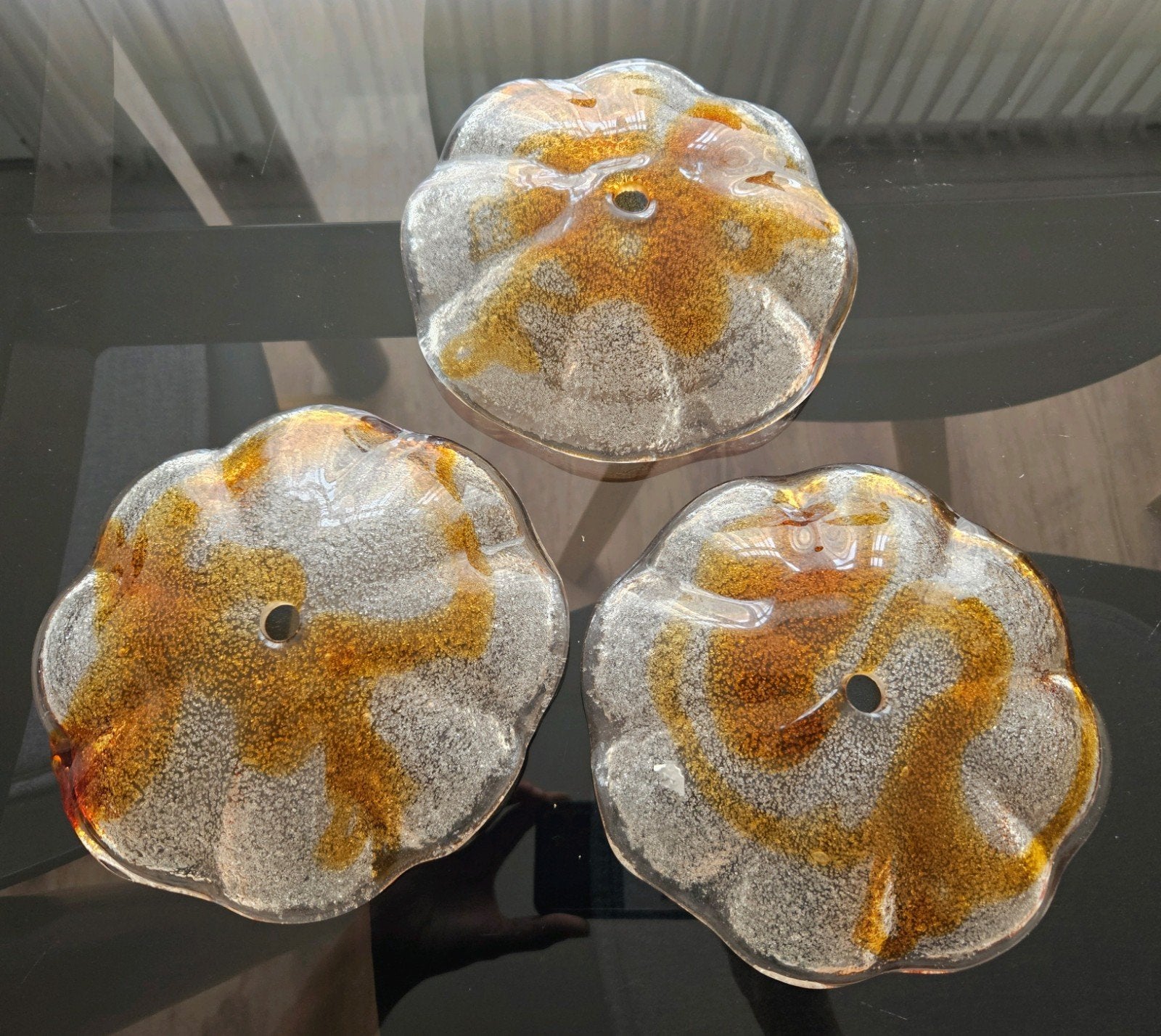 Set van 3 Murano glazen lampenkappen, 19 cm, Antiek en Kunst, Ophalen of Verzenden