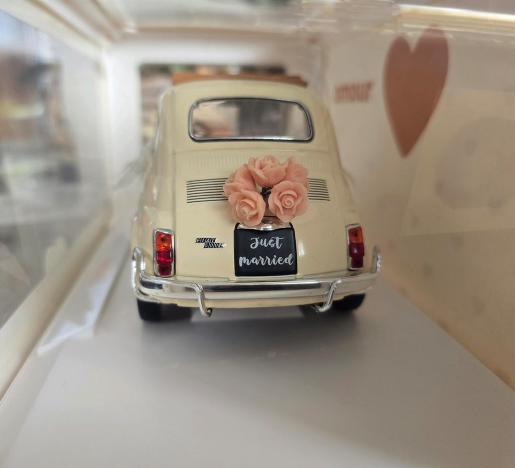 1968 Fiat 500L Wedding Pack "ivory" Norev, Hobby en Vrije tijd, Modelauto's | 1:18, Ophalen of Verzenden, Nieuw, Auto, Norev