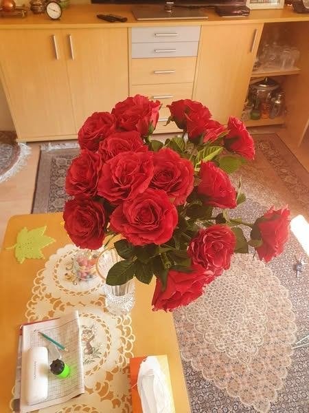 kunst bloemen, Ophalen, 40 cm, Roze, Kunstbloem